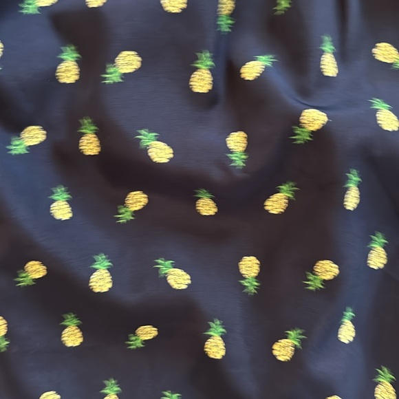 Size 2 spaghetti strap, J.Crew navy dress with pineapples - Picture 3 of 5